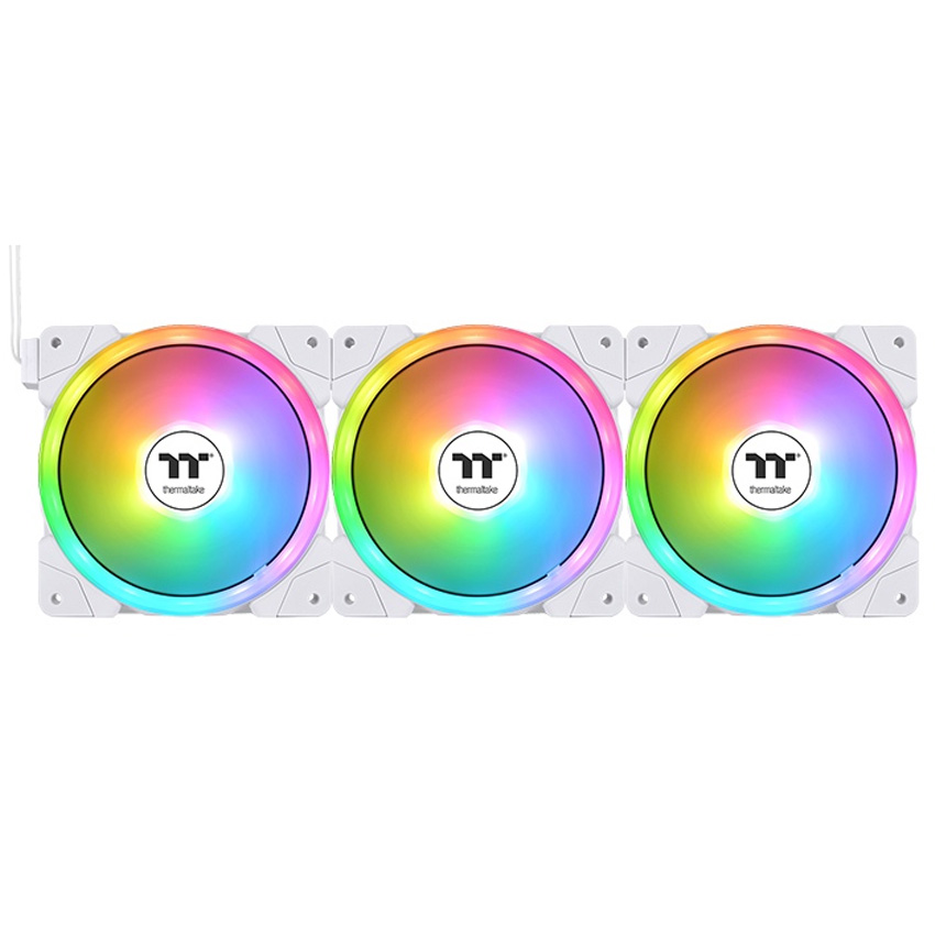 Kit De 3 Fans Thermaltake Swafan Ex 14 Argb Blanco